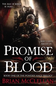 The cover of Promise of Blood by Brian McCellan